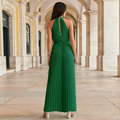 Pleated Jumpsuit With Belt