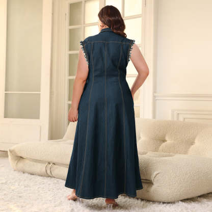 Denim Button-Down Dress