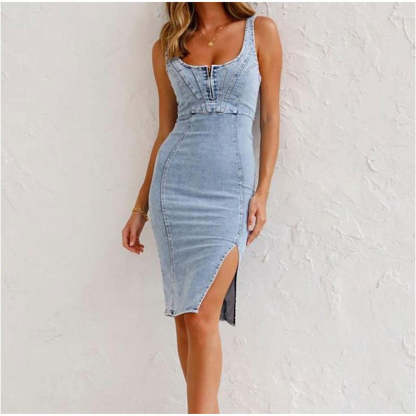 Denim Split Dress