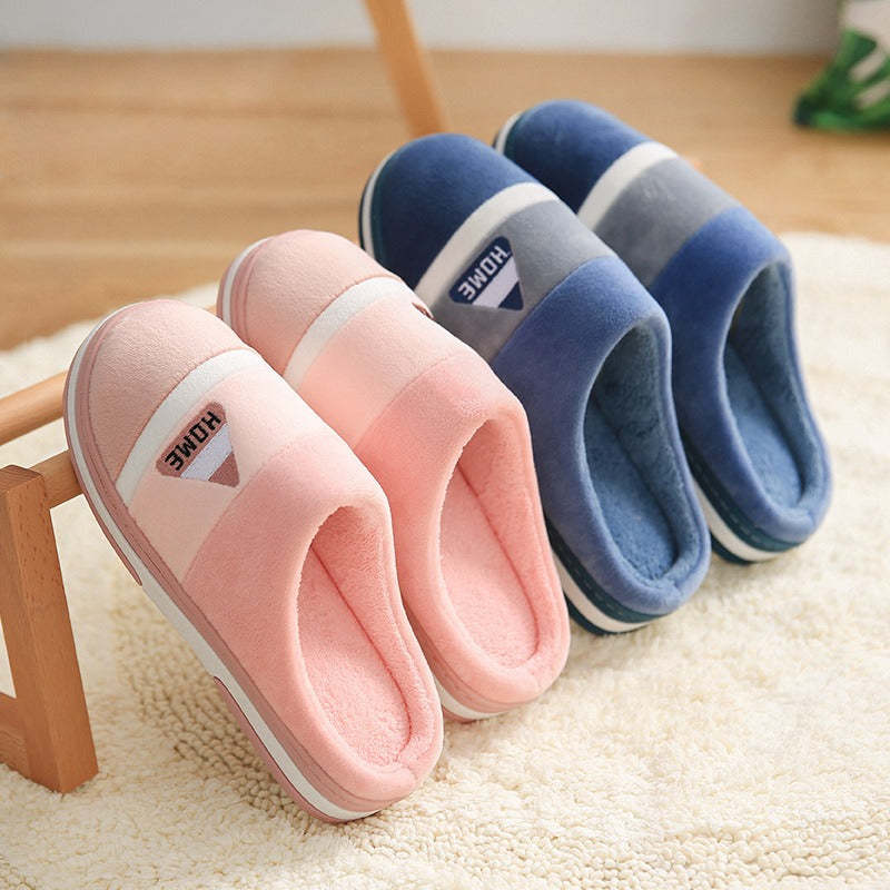Velvet Fur Men Indoor Slippers Cushion Winter Shoes