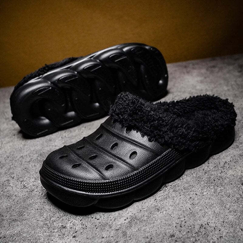Fluffy Plush Slippers Plus Size EVA Men Clogs