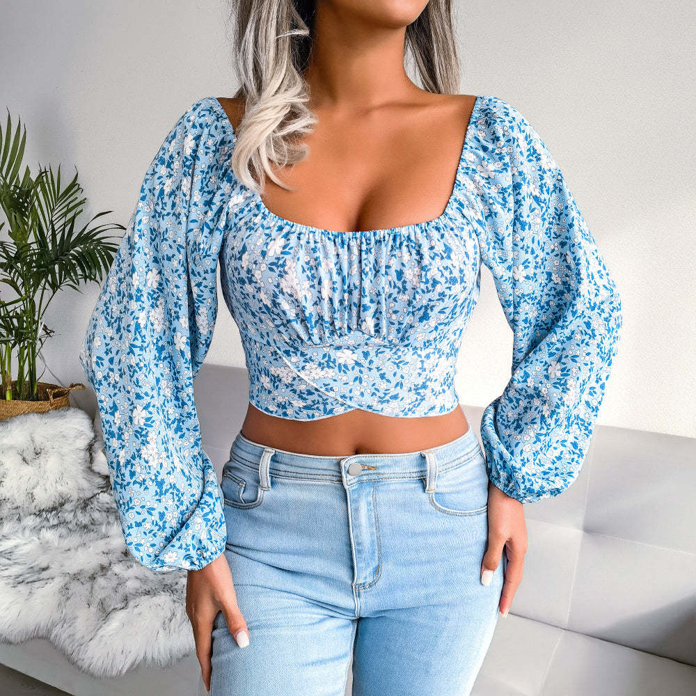 Milkmaiden Top With Floral Print