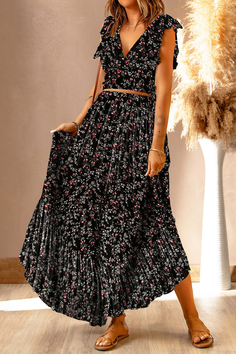 hemian Split Maxi Dress