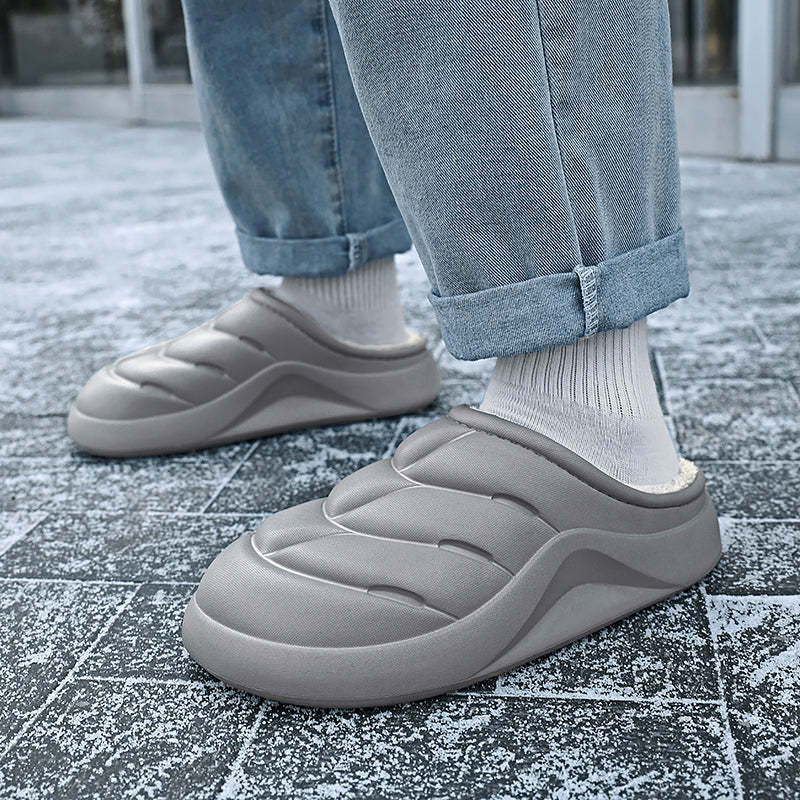 Women Waterproof Winter Slippers Plush Thick Sole