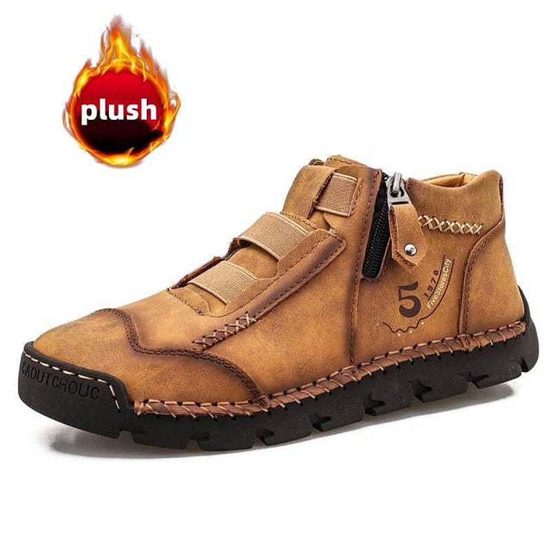 Leather Ankle Boots For Men Comfy Walking Orthopedic Shoes