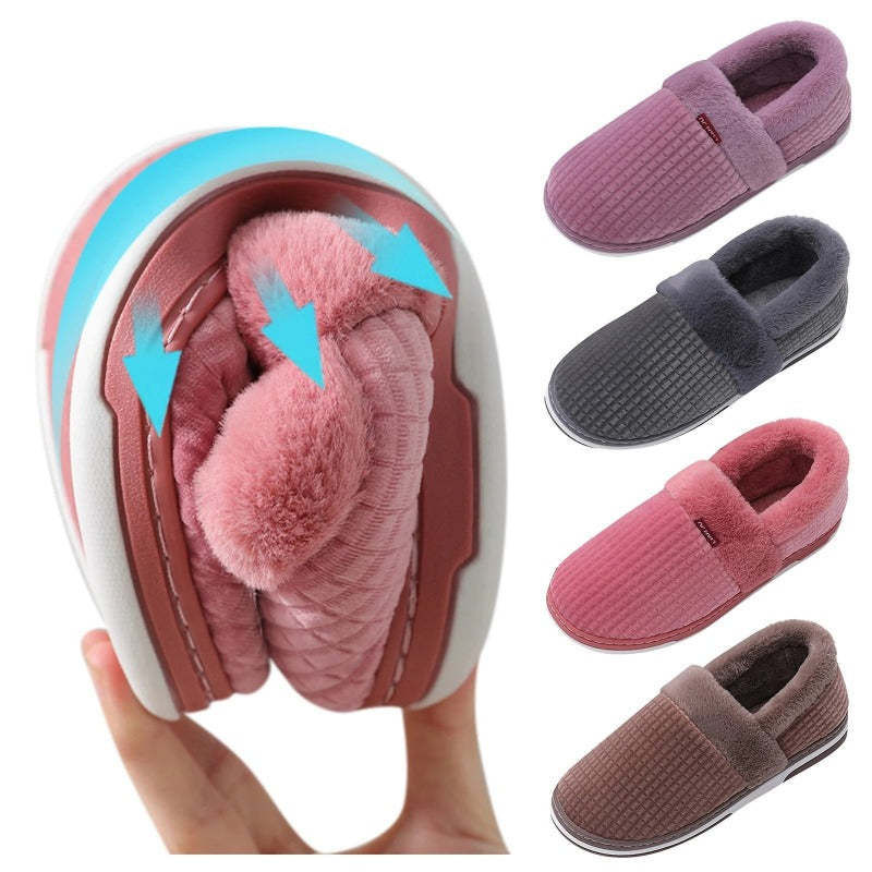 Men Colorful Home Fur Slippers Winter Shoes