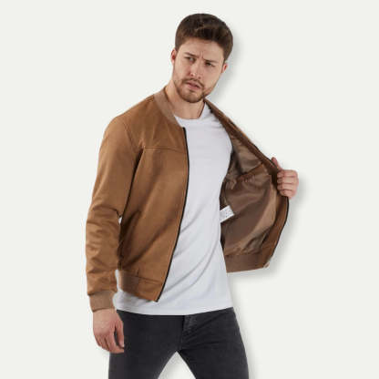 Men's Suede Bomber Jacket