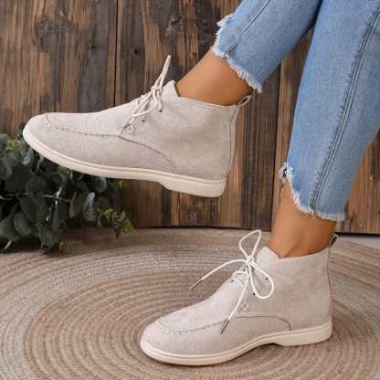 Casual Suede Lace-up Flat Desert Boots