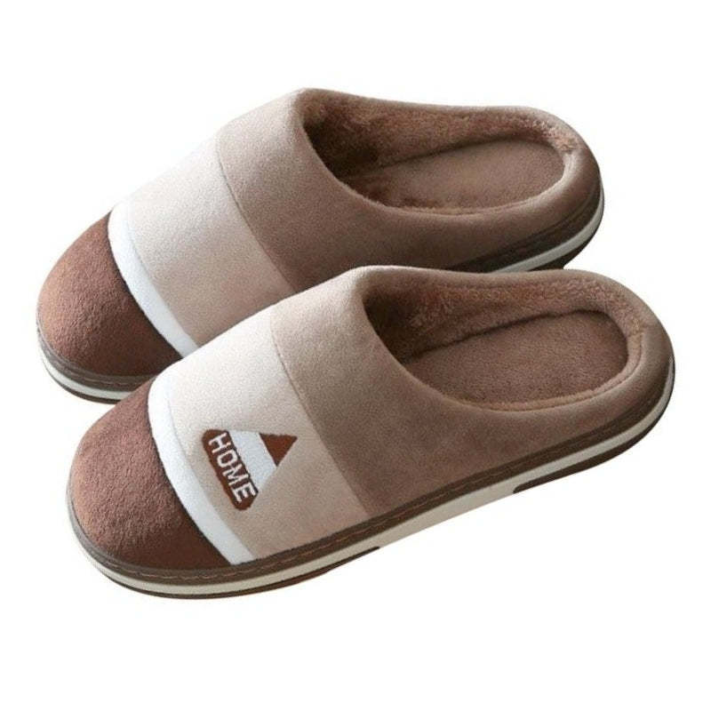 Velvet Fur Men Indoor Slippers Cushion Winter Shoes