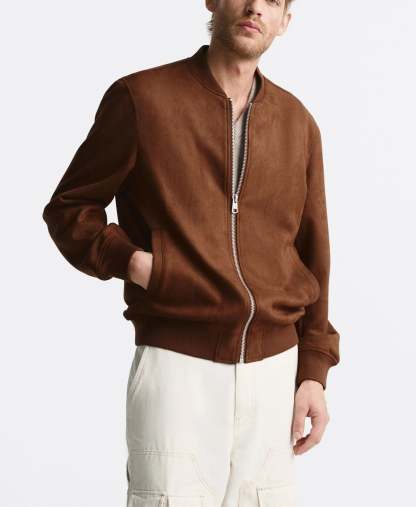  Men's Classic Zip-Up Bomber Jacket