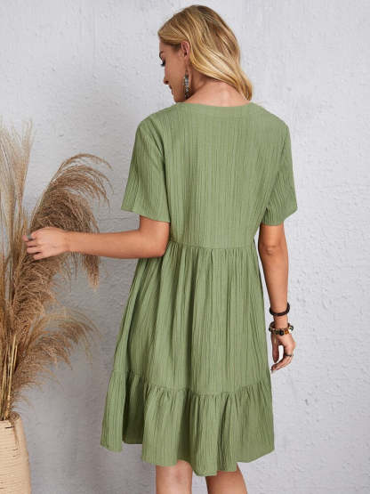 V-neck midi dress