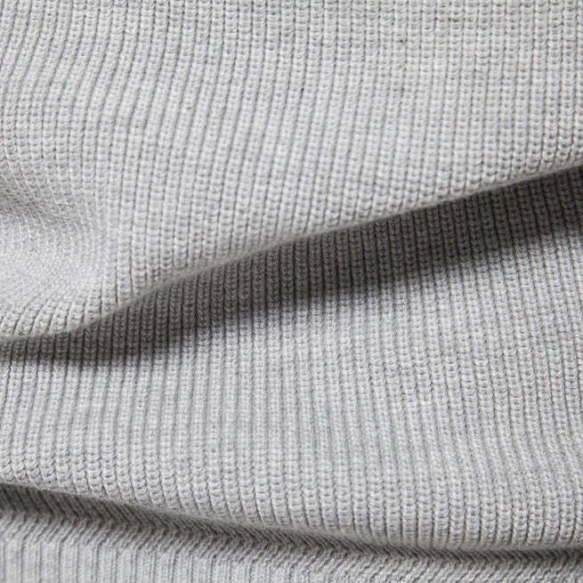 Quarter-Zip Quilted Ribbed Knit Sweater