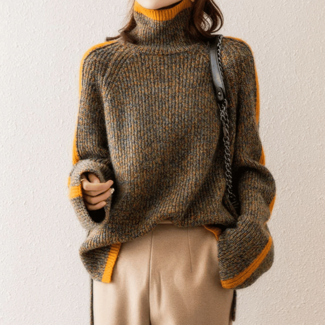 Melange Knit Turtleneck for Women