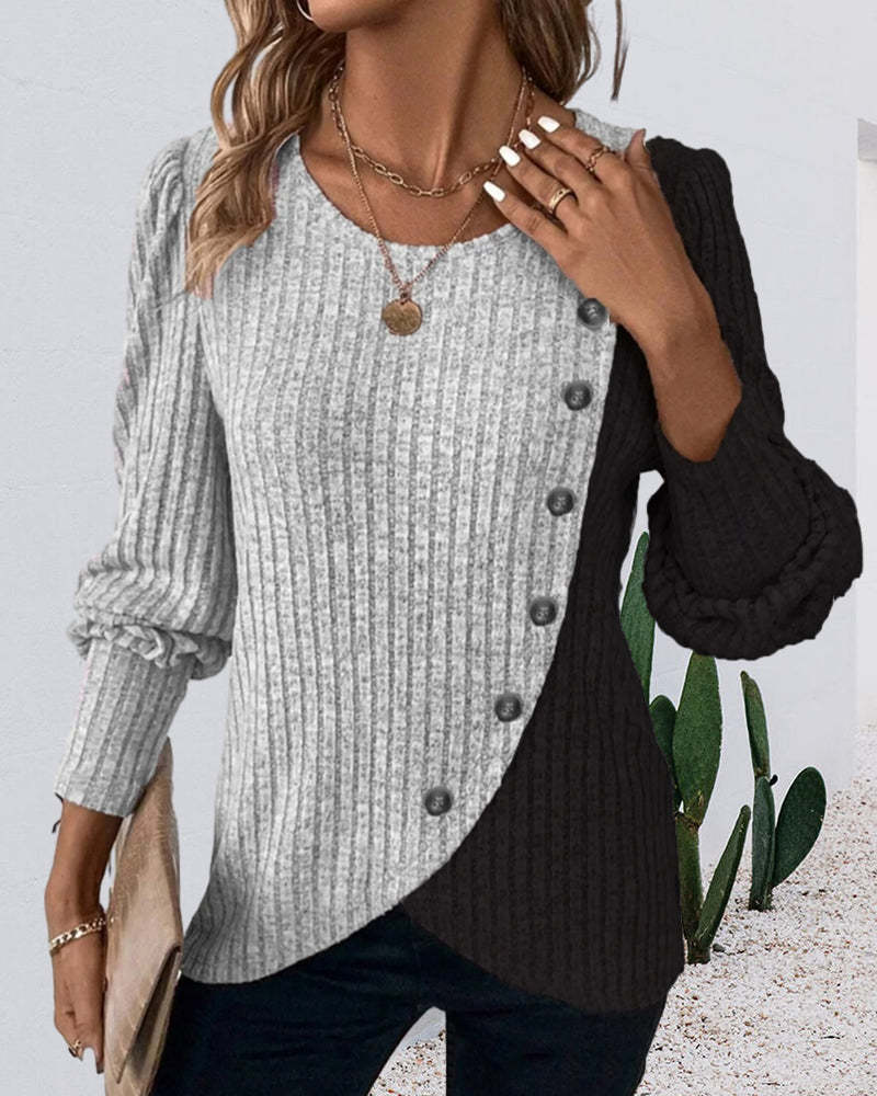 Color Block Casual Top