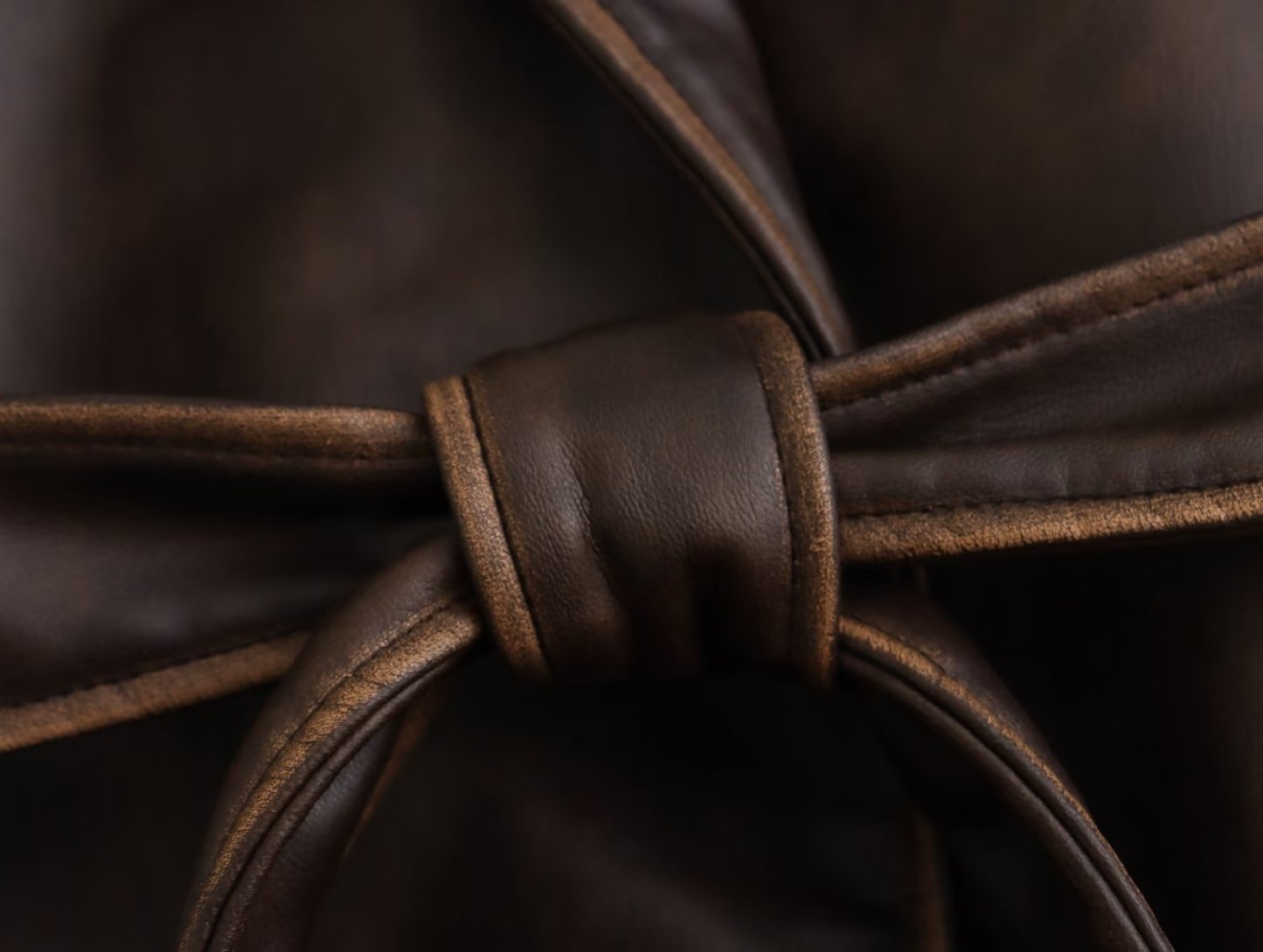 Women's Long Brown Leather Coat