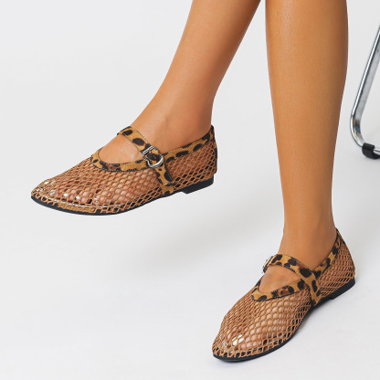 Women's Mesh Ballet Flats Comfy Mary Jane Shoes