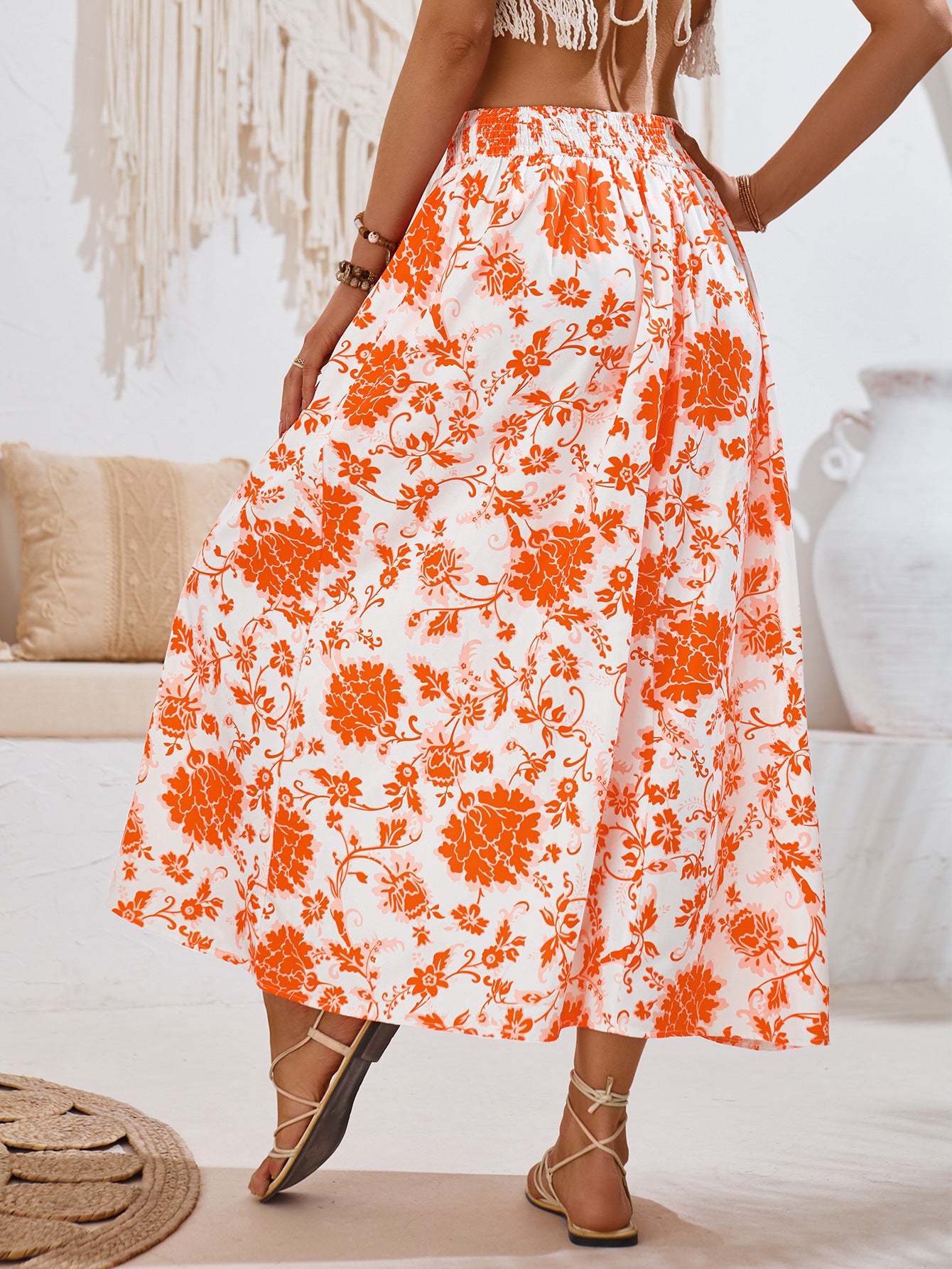 Floral Midi Summer Skirt