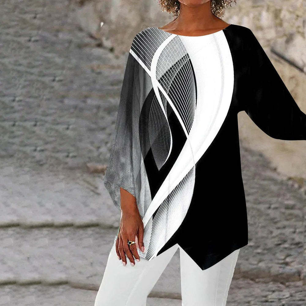Geometric Long Sleeve Top for Women