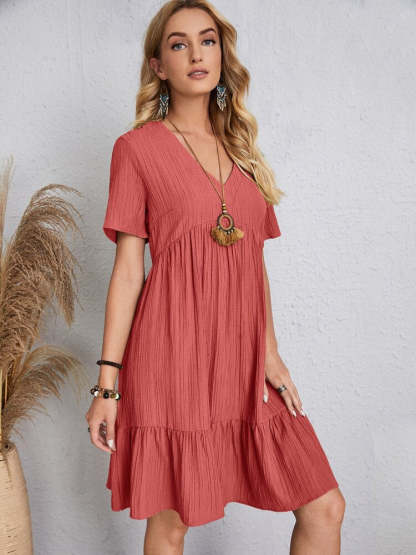 V-neck midi dress