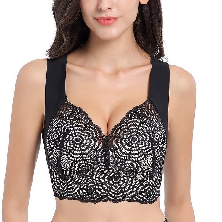 Bra For Women Ultimate Lift Stretch Full-Figure Seamless Lace Cut-Out Bra Plus Size