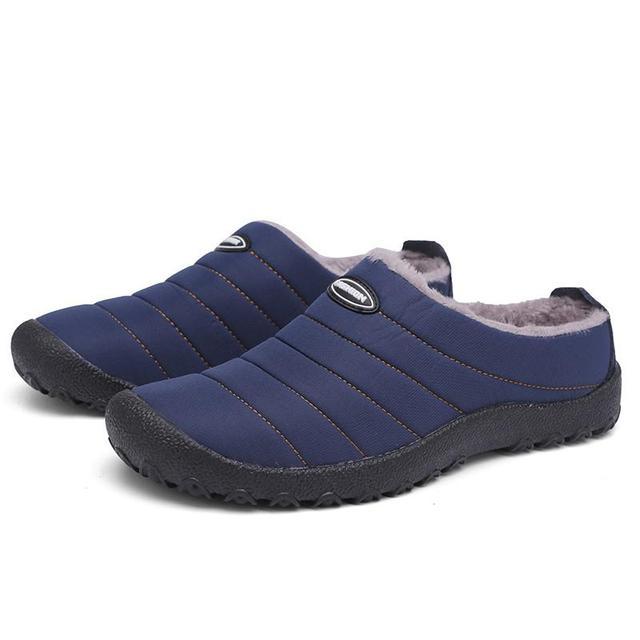 Fur Slippers For Men Waterproof Indoor And Outdoor Winter Slides