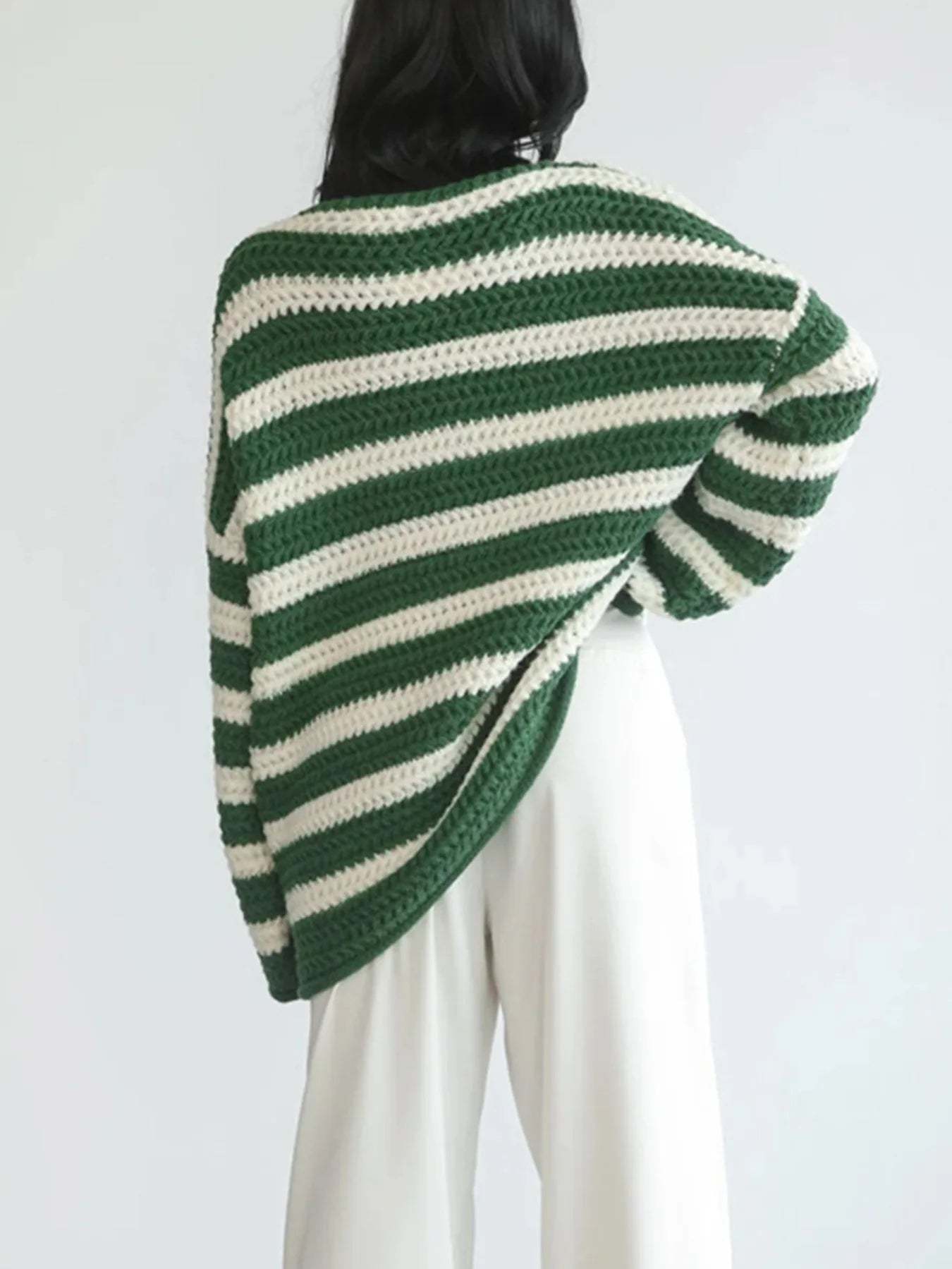 Striped Knit Pullover Sweater