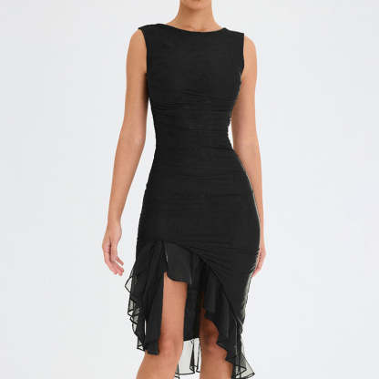 Ruffle Hem Cocktail Dress