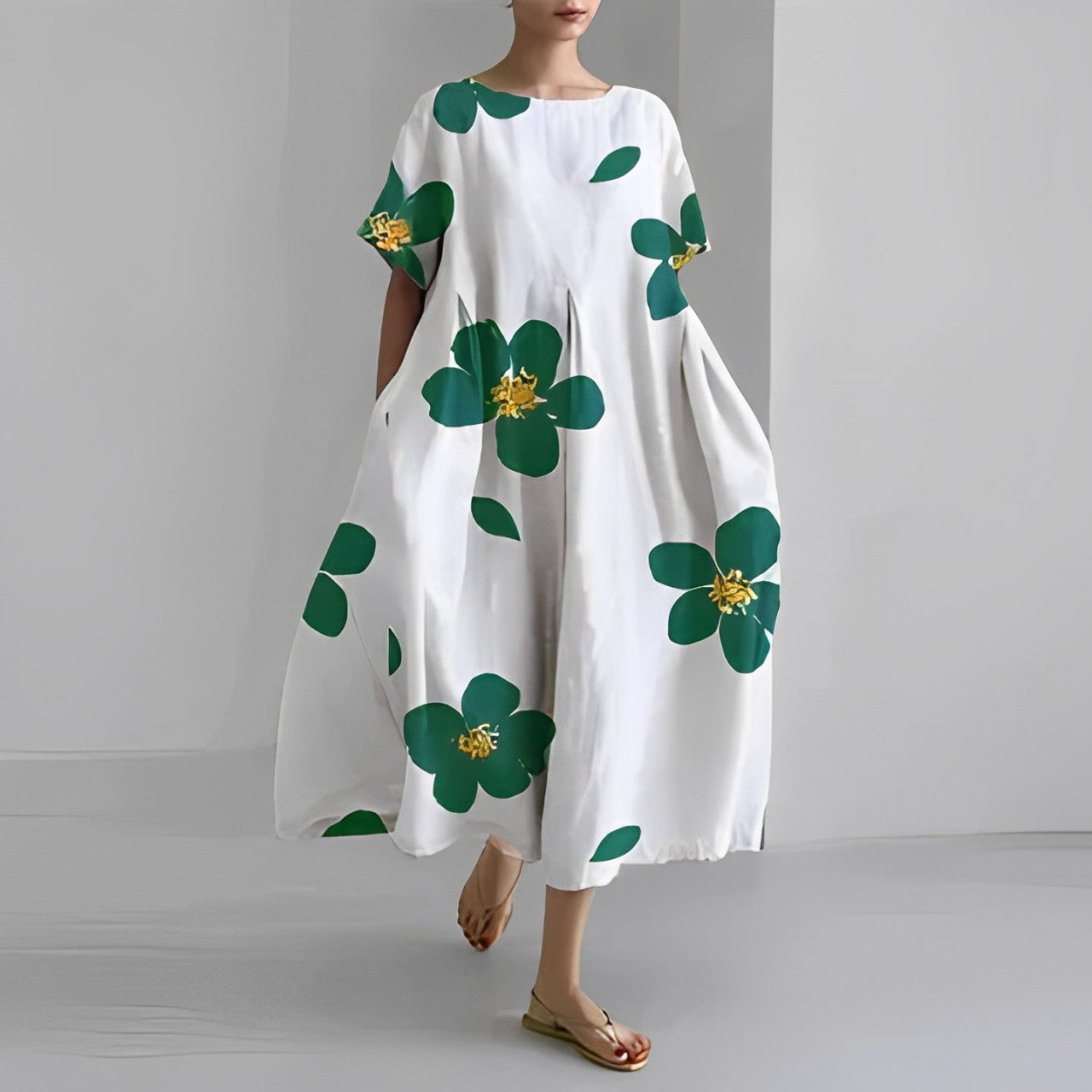 Floral Pattern Midi Dress