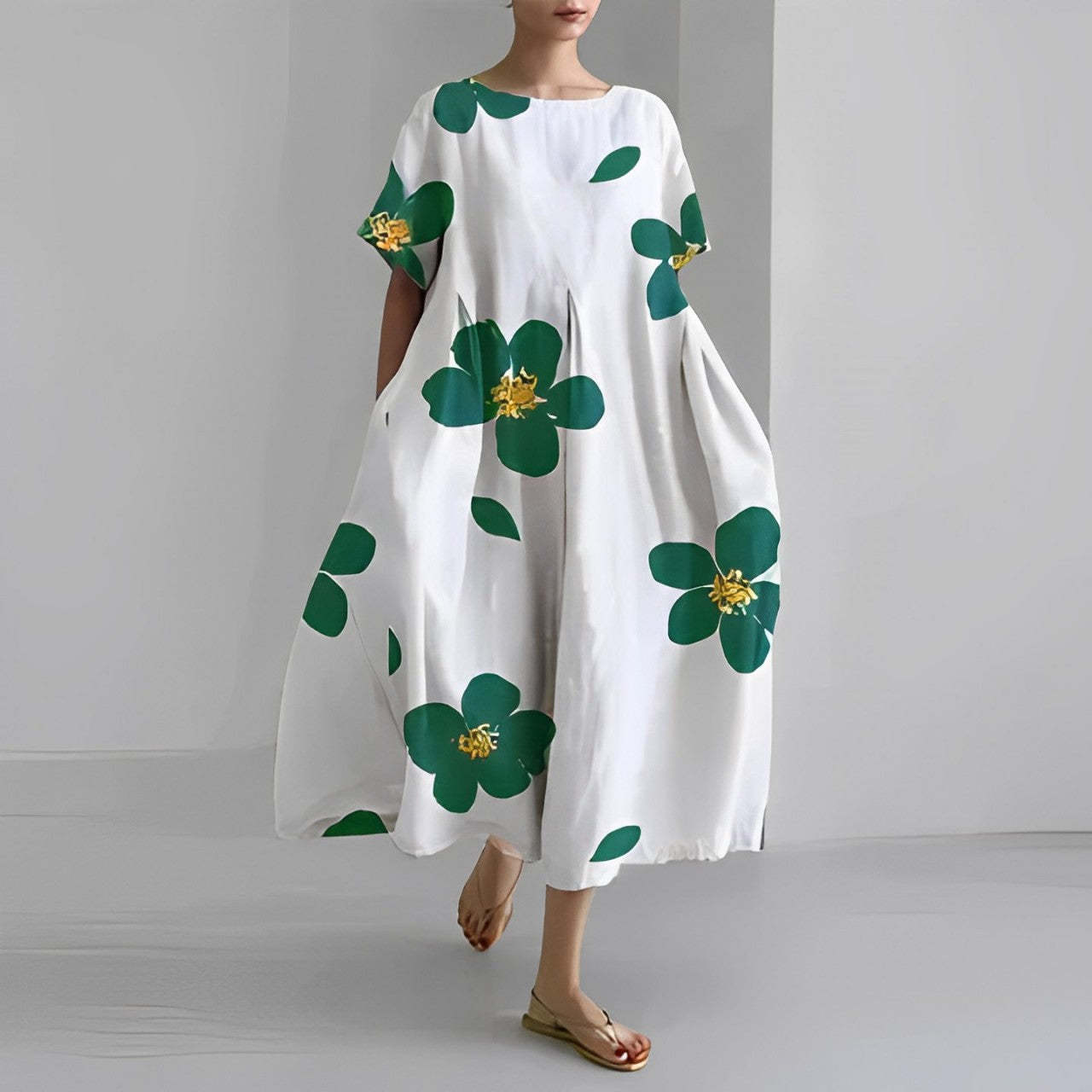 Floral Pattern Midi Dress