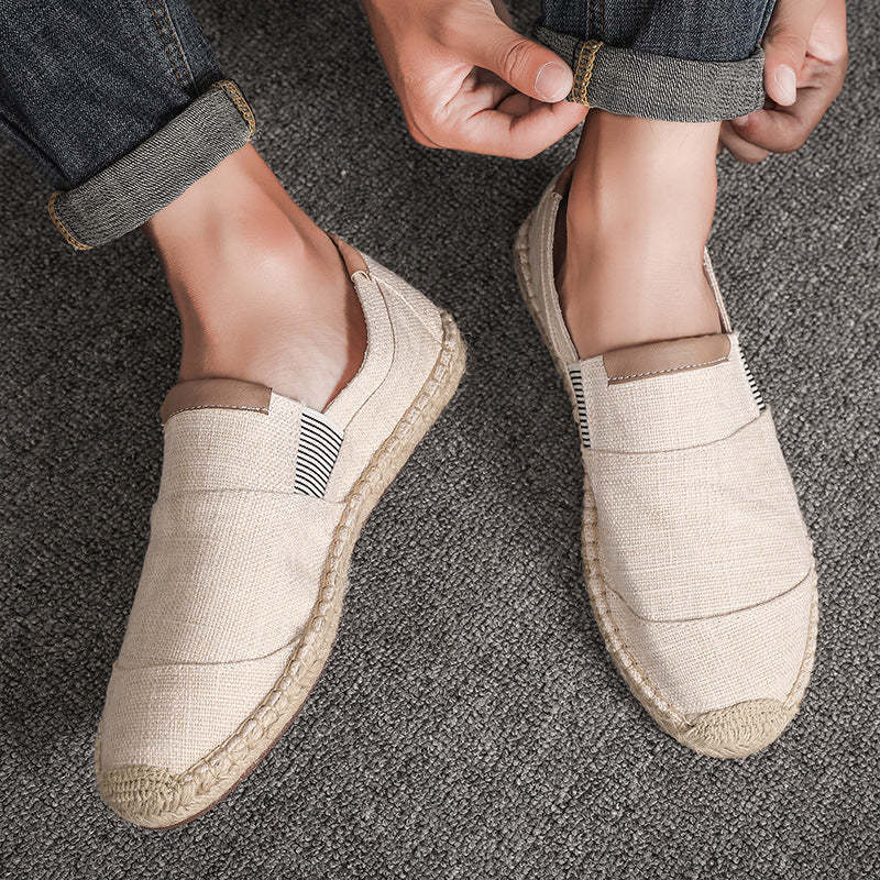 Stylish handmade canvas straw shoes - summer chic