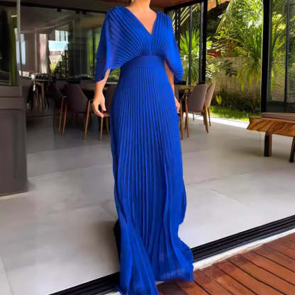  Ribbed Full-Length Dress