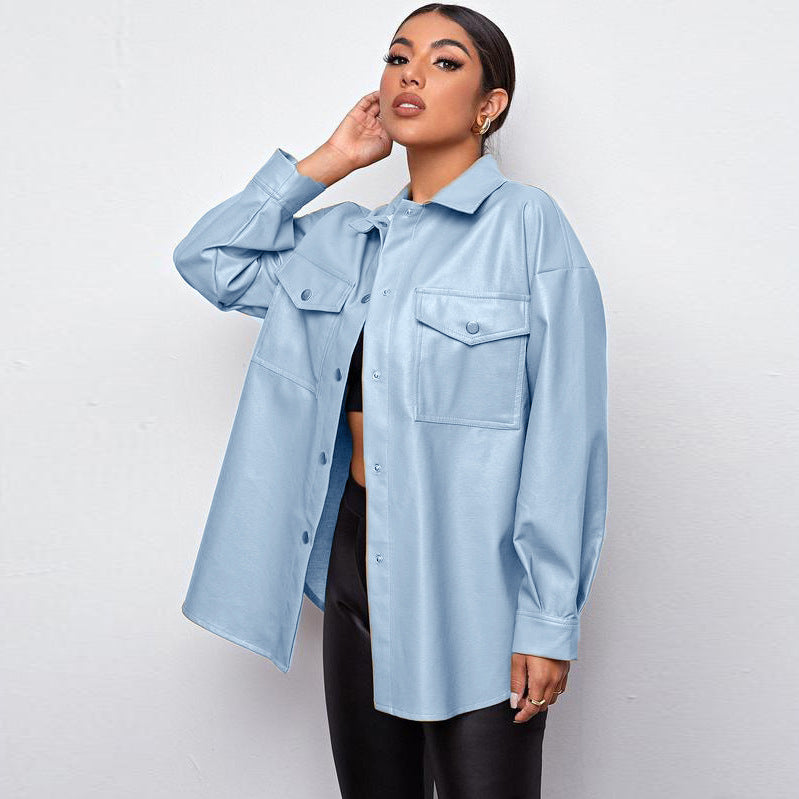 Urban Edge Vegan Leather Overshirt