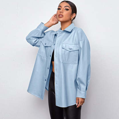 Urban Edge Vegan Leather Overshirt