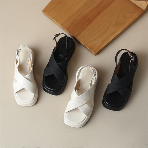 Thick Sole Ladies’ Summer Sandals with Straps