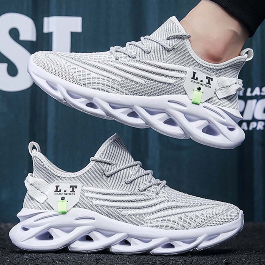 Men's mesh fly knit breathable casual fashion running shoes sneakers