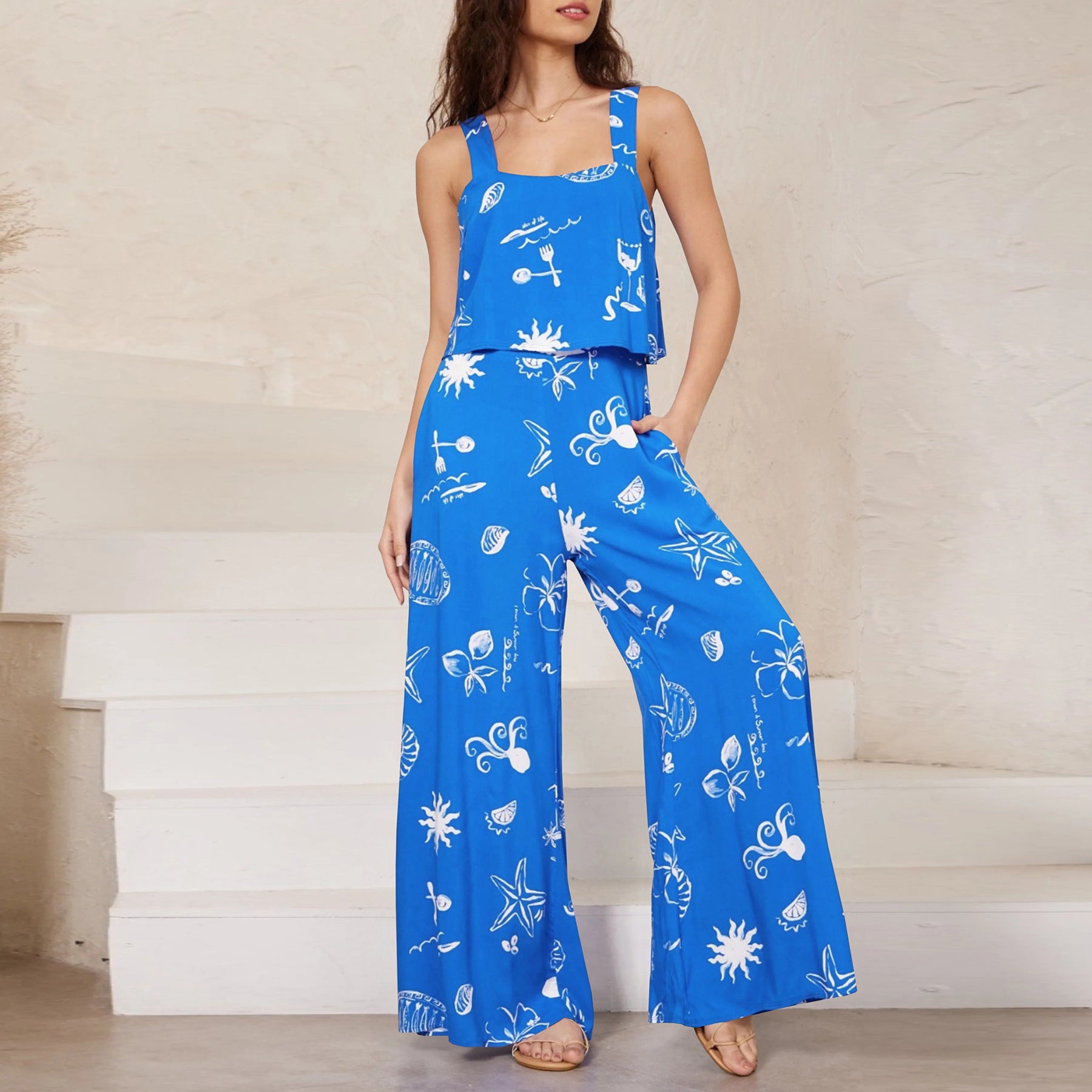 Flowy Summer Wide-Leg Jumpsuit