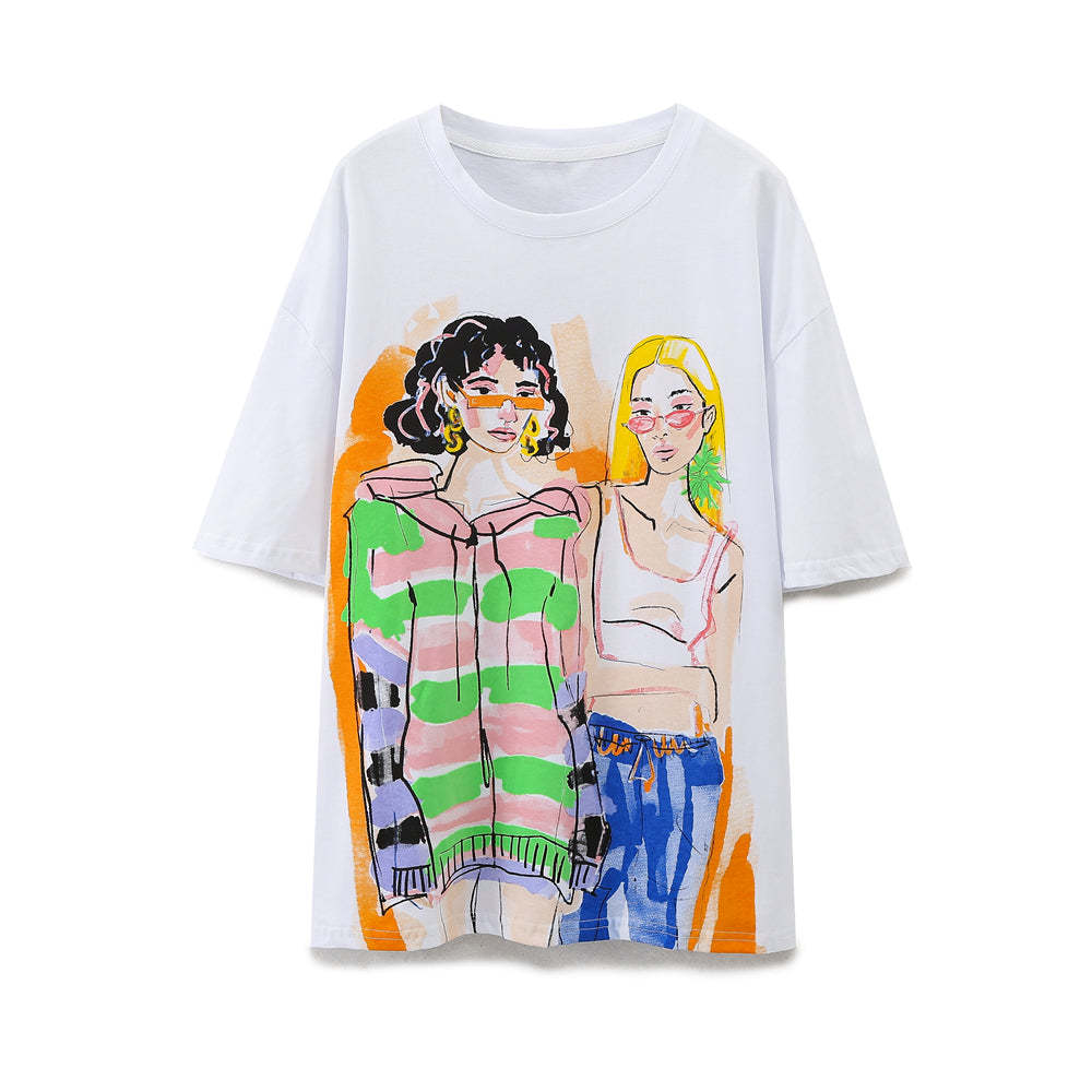 Artistic Sketch Print T-Shirt