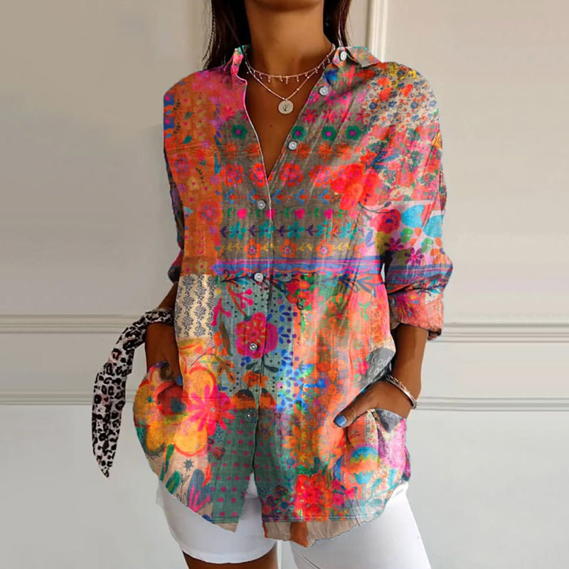 Elegant Floral Print Blouse