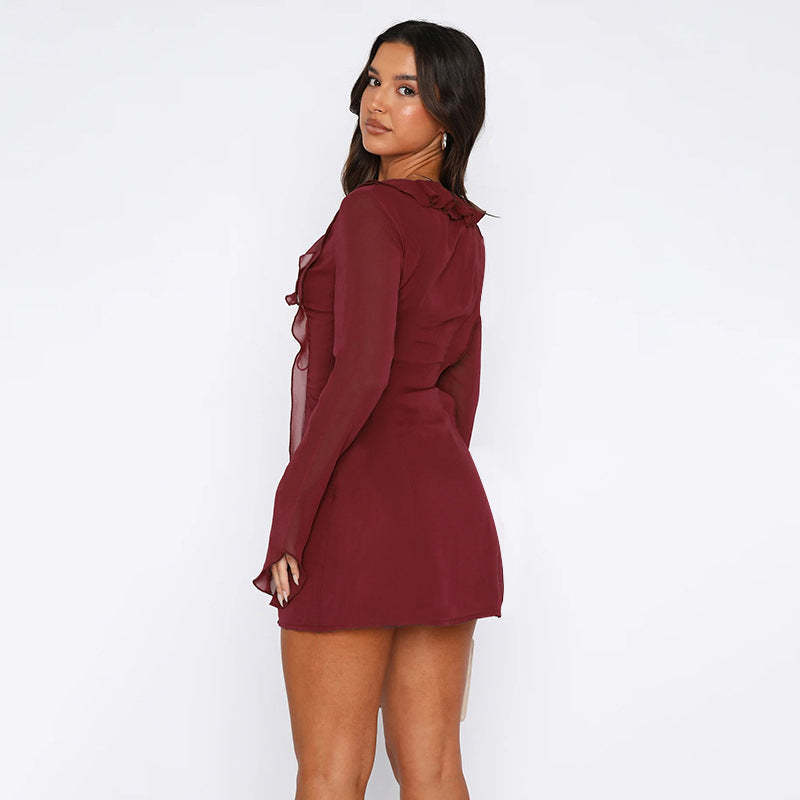 Mini Dress with Sheer Sleeves