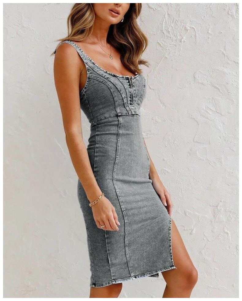 Denim Split Dress