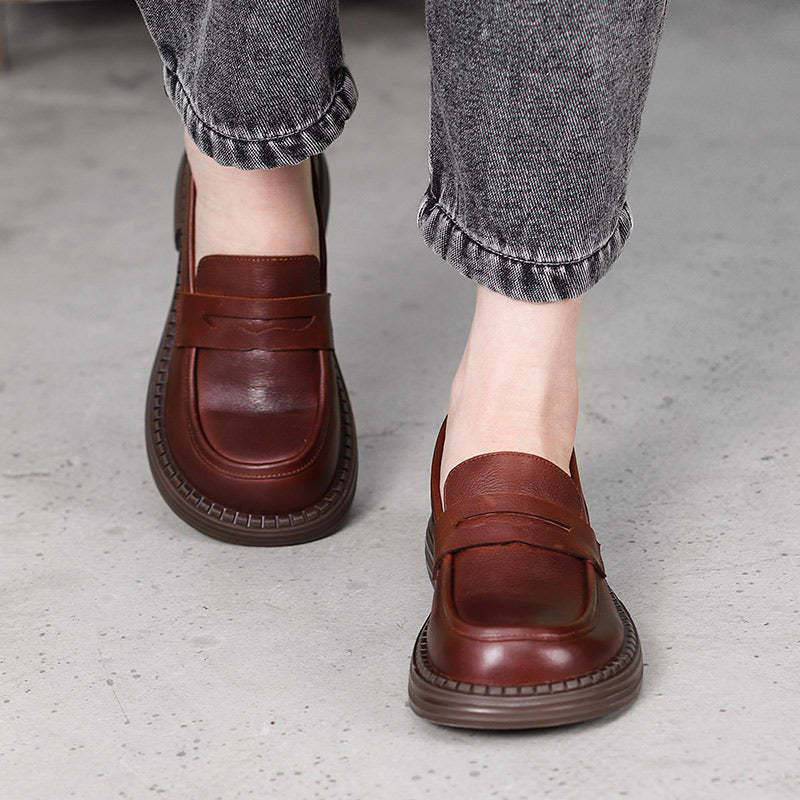 Big Toe Wide Fit Leather Penny Loafers In Black/Coffee