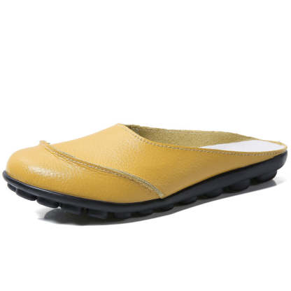 Slip On Loafers Slippers Wear Leather Soft Soles And Comfortable Flat Shoes