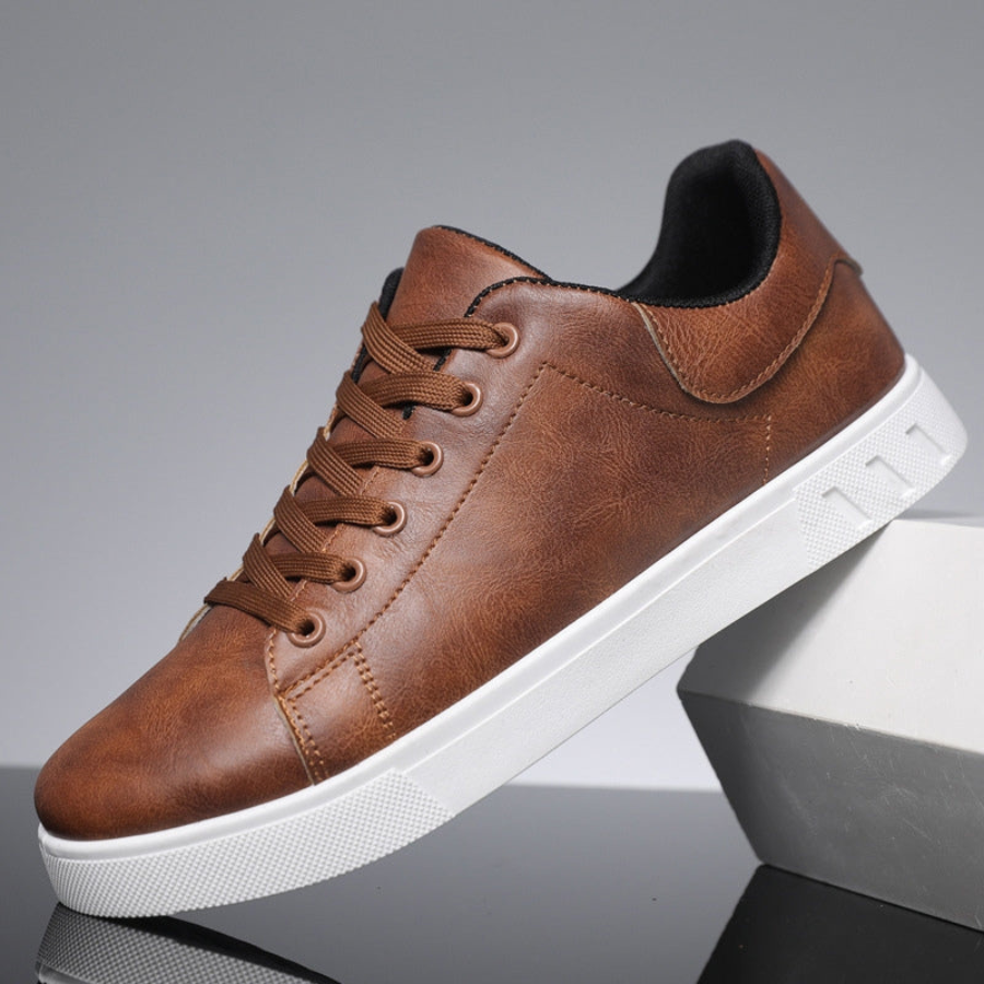 Men's Stylish Brown Leather Sneakers