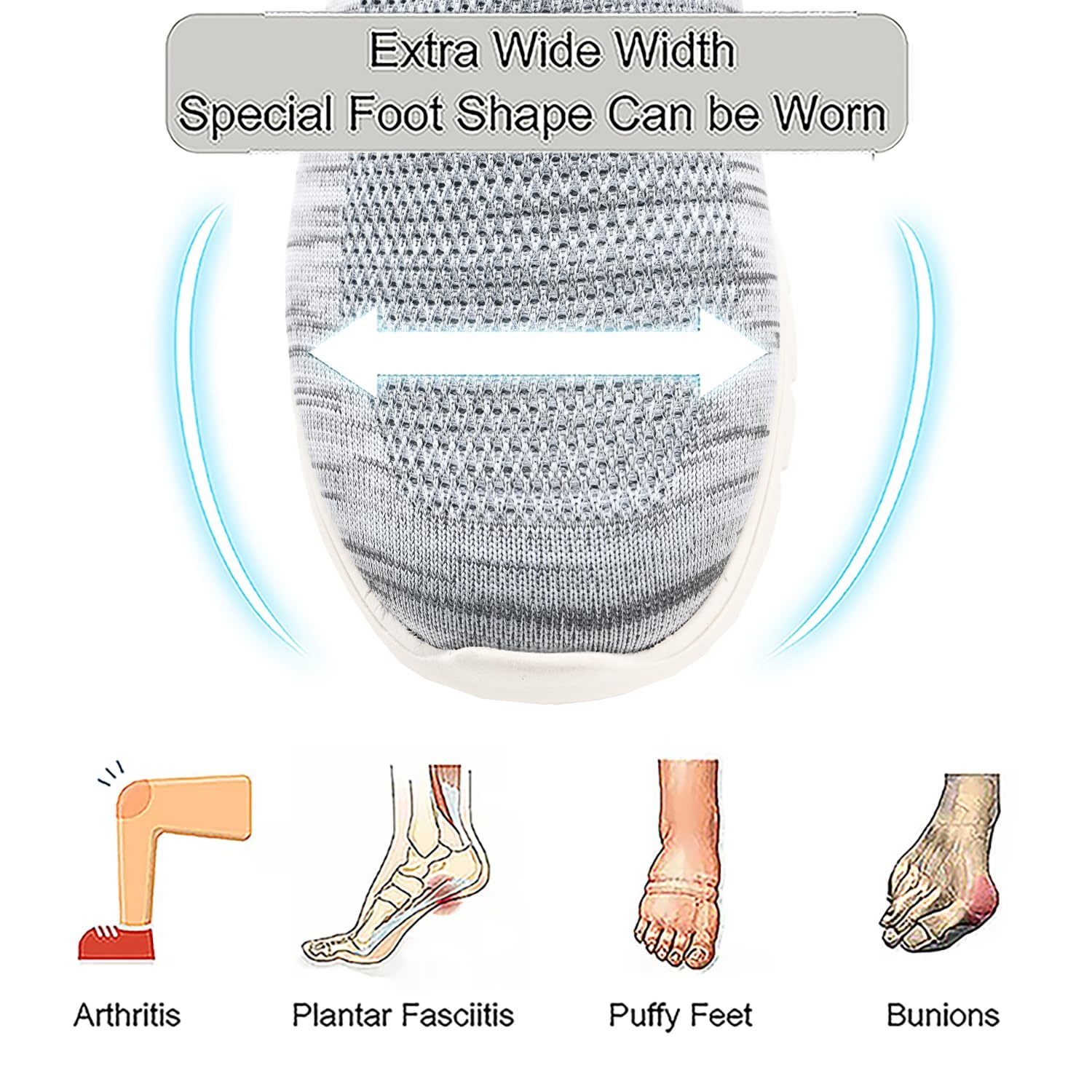 Women's Extra Wide Seniors Shoes for Swollen Feet, Wide Feet, Orthopaedic Shoes, Men's Health Shoes