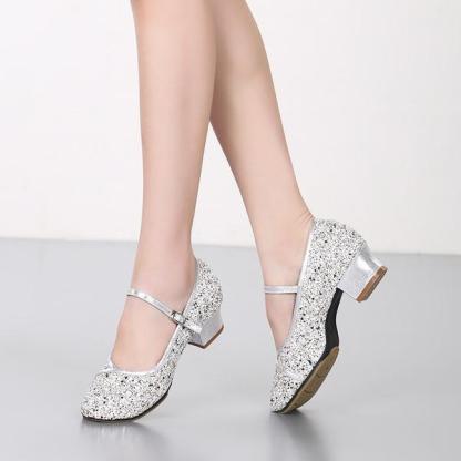 Women's Sparkling Glitter 1.2inch/3.5cm Heels Modern & Ballroom Dance Shoes