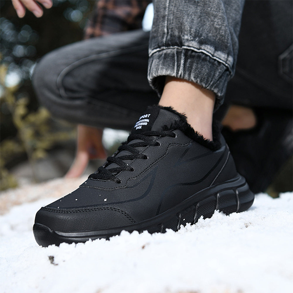 Men's Black Leather Comfort Sneakers