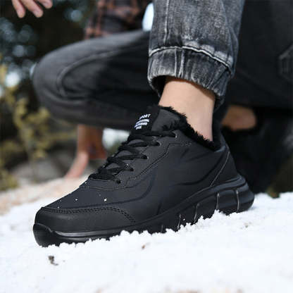 Men's Black Leather Comfort Sneakers
