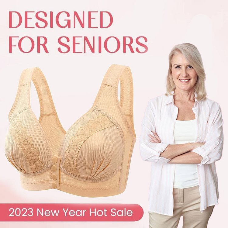 Front Button Breathable Skin-Friendly Cotton Bra