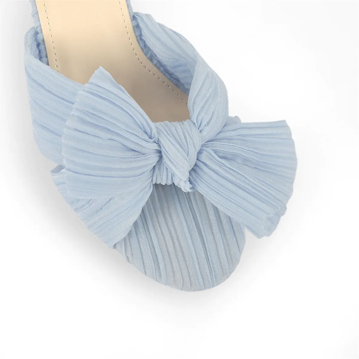 Women's Chunky Heel Pleated Bow Sandals