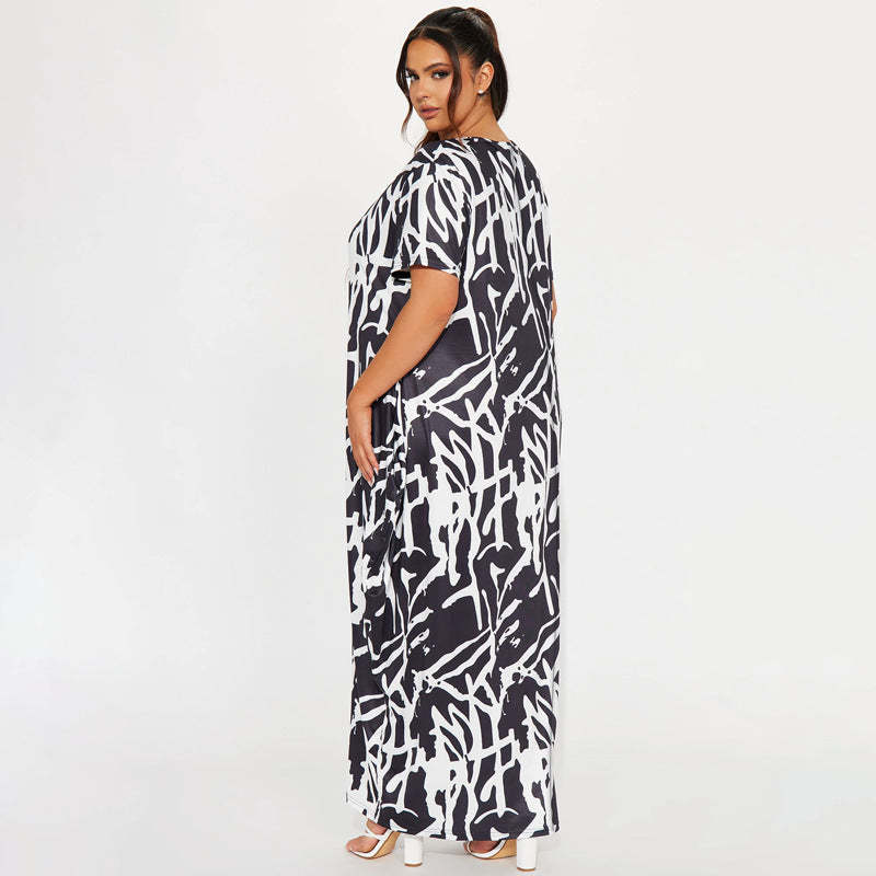 Abstract Print Maxi Dress